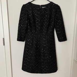 Vince Camuto Sequin Fit & Flare Mini Cocktail Dress Black Size 0P